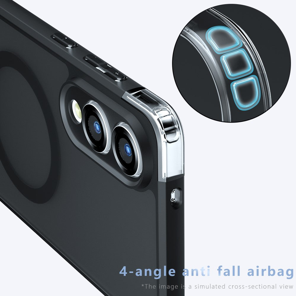 For Samsung Galaxy S25 Edge Magnetic Case TPU + PC Matte Skin Touch Phone Cover