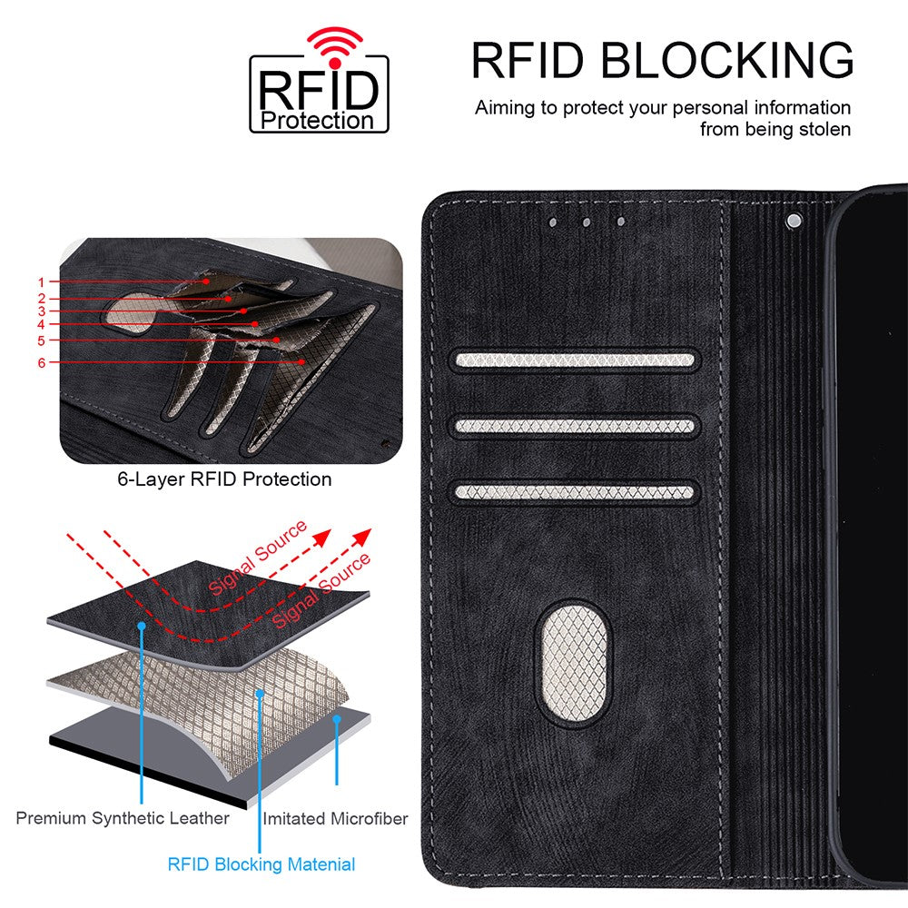 For Oppo Reno13 F 5G (Reno 13 FS 5G) / 4G Case RFID Blocking Color Splicing PU Leather Wallet Phone Cover