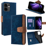 For Oppo Reno13 F 5G (Reno 13 FS 5G) / 4G Case RFID Blocking Color Splicing PU Leather Wallet Phone Cover