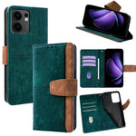 For Oppo Reno13 F 5G (Reno 13 FS 5G) / 4G Case RFID Blocking Color Splicing PU Leather Wallet Phone Cover