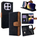 For Xiaomi Redmi Note 14 Pro 4G Case RFID Blocking Color Splicing PU Leather Wallet Phone Cover