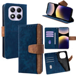 For Xiaomi Redmi Note 14 Pro 4G Case RFID Blocking Color Splicing PU Leather Wallet Phone Cover