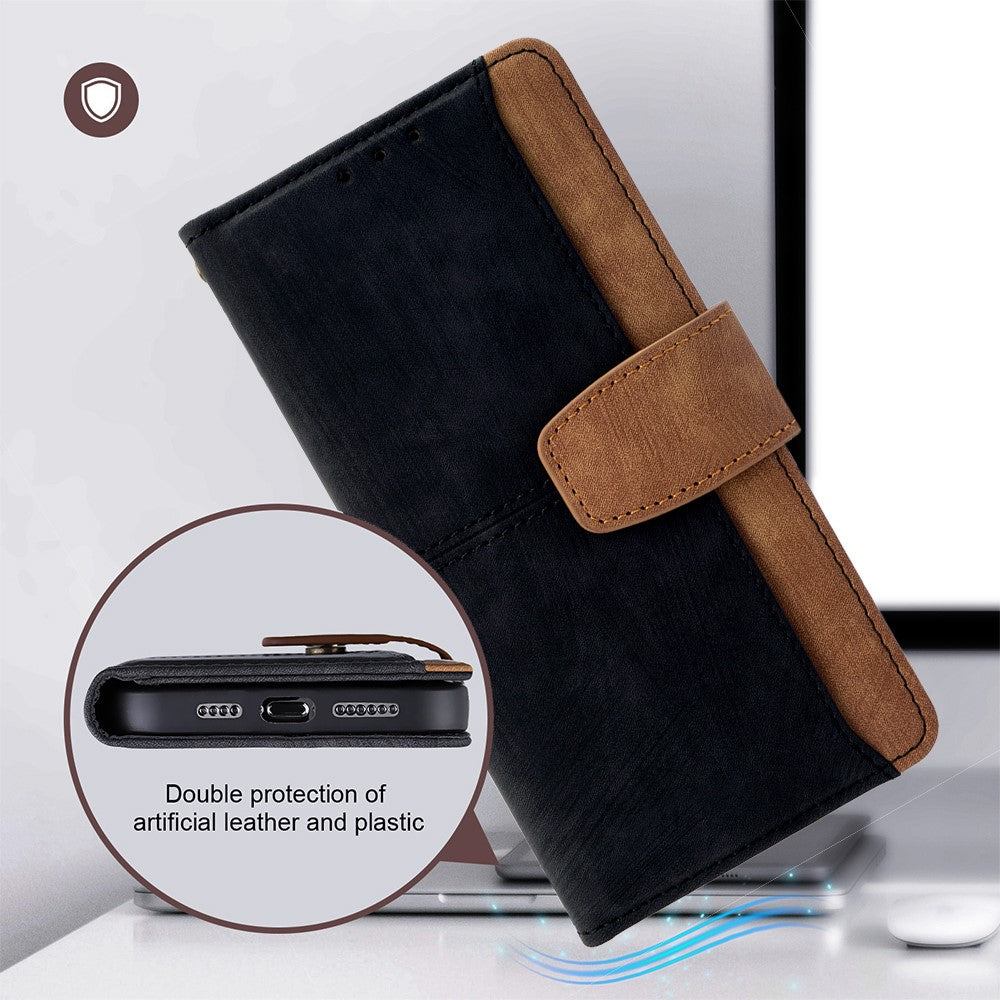 For Xiaomi Poco X7 Pro 5G  /  Redmi Turbo 4 5G Case RFID Blocking Color Splicing PU Leather Wallet Phone Cover
