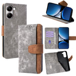For Xiaomi Poco X7 Pro 5G  /  Redmi Turbo 4 5G Case RFID Blocking Color Splicing PU Leather Wallet Phone Cover