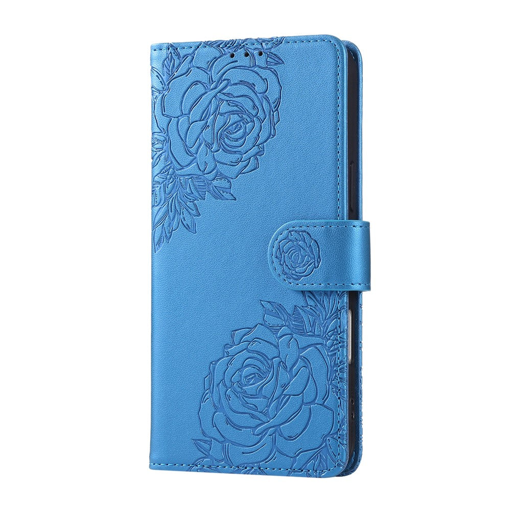 Wallet Case for Xiaomi Redmi Note 14 5G / Poco M7 Pro 5G Rose Flower PU Leather Phone Cover with 3 Card Slots
