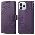 Wallet Case for Xiaomi Redmi Note 14 5G / Poco M7 Pro 5G Rose Flower PU Leather Phone Cover with 3 Card Slots