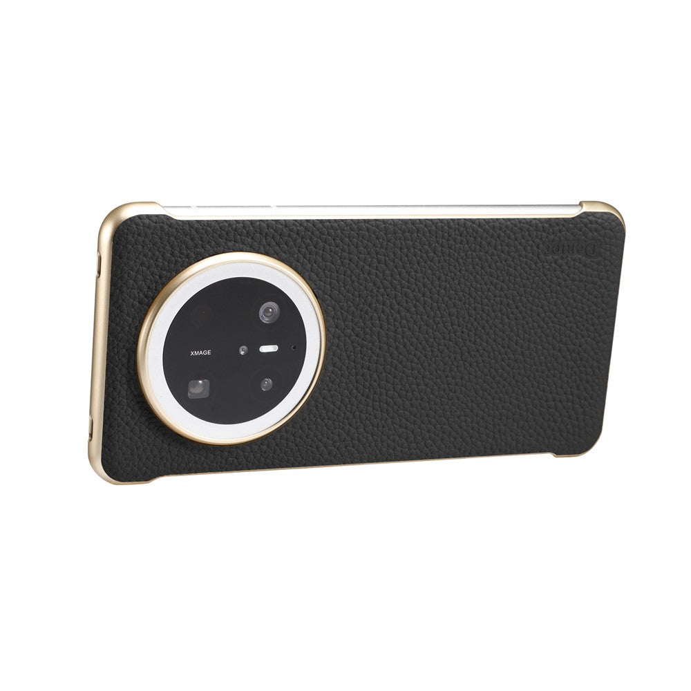 For Huawei Mate 70 Magnetic Case Litchi Texture Genuine Cow Leather + PC Boardless Phone Cover