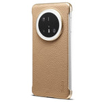 For Huawei Mate 70 Magnetic Case Litchi Texture Genuine Cow Leather + PC Boardless Phone Cover