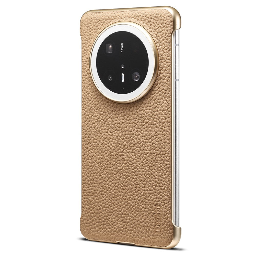 For Huawei Mate 70 Magnetic Case Litchi Texture Genuine Cow Leather + PC Boardless Phone Cover