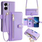 For Xiaomi Redmi Turbo 4 5G / Poco X7 Pro 5G Case Zipper Pocket Wallet Leather Phone Cover with 2 Straps