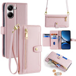 For Xiaomi Redmi Turbo 4 5G / Poco X7 Pro 5G Case Zipper Pocket Wallet Leather Phone Cover with 2 Straps