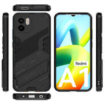 For Xiaomi Redmi A1 4G / A2 4G PC + TPU Hybrid Case Kickstand Drop-proof Phone Back Cover