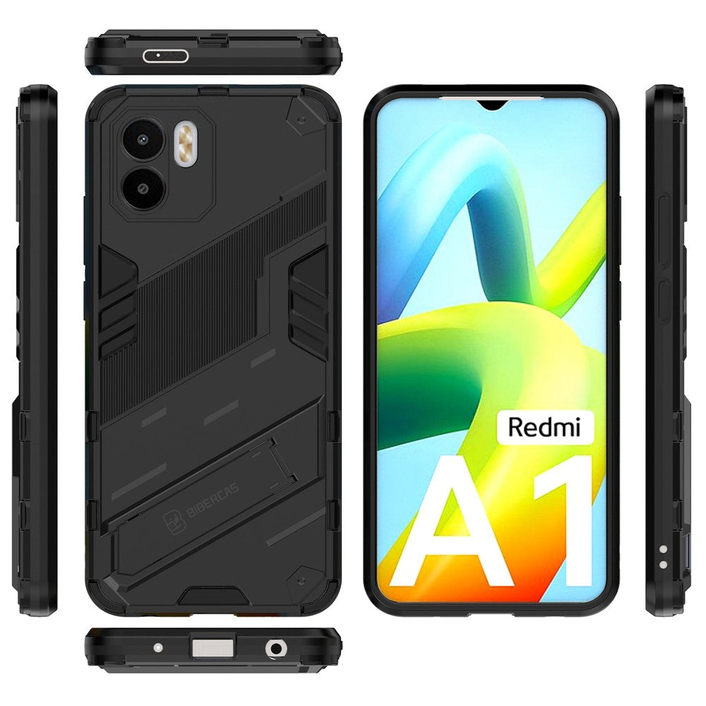 For Xiaomi Redmi A1 4G / A2 4G PC + TPU Hybrid Case Kickstand Drop-proof Phone Back Cover