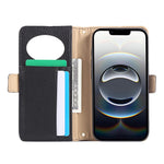For iPhone 17th / 16th Wallet Phone Case Shockproof TPU+PU Leather Flip Cover with Mirror, Strap