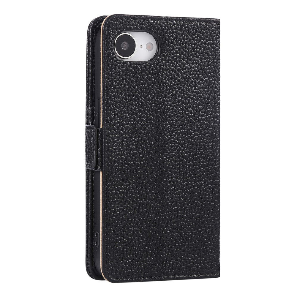 For iPhone 17th / 16th Wallet Phone Case Shockproof TPU+PU Leather Flip Cover with Mirror, Strap