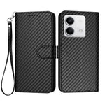Xiaomi Redmi Note 13 5G (Kina) / Xiaomi Redmi Note 13 5G Plånboksfodral med rem Mobilskal i läder med kolfibertextur
