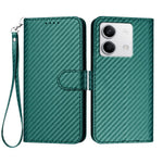 Xiaomi Redmi Note 13 5G (Kina) / Xiaomi Redmi Note 13 5G Plånboksfodral med rem Mobilskal i läder med kolfibertextur