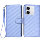 Xiaomi Redmi Note 13 5G (Kina) / Xiaomi Redmi Note 13 5G Plånboksfodral med rem Mobilskal i läder med kolfibertextur