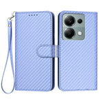 For Xiaomi Poco M6 Pro 4G / Xiaomi Redmi Note 13 Pro 4G Wallet Case with Strap Carbon Fiber Texture Leather Mobile Cover
