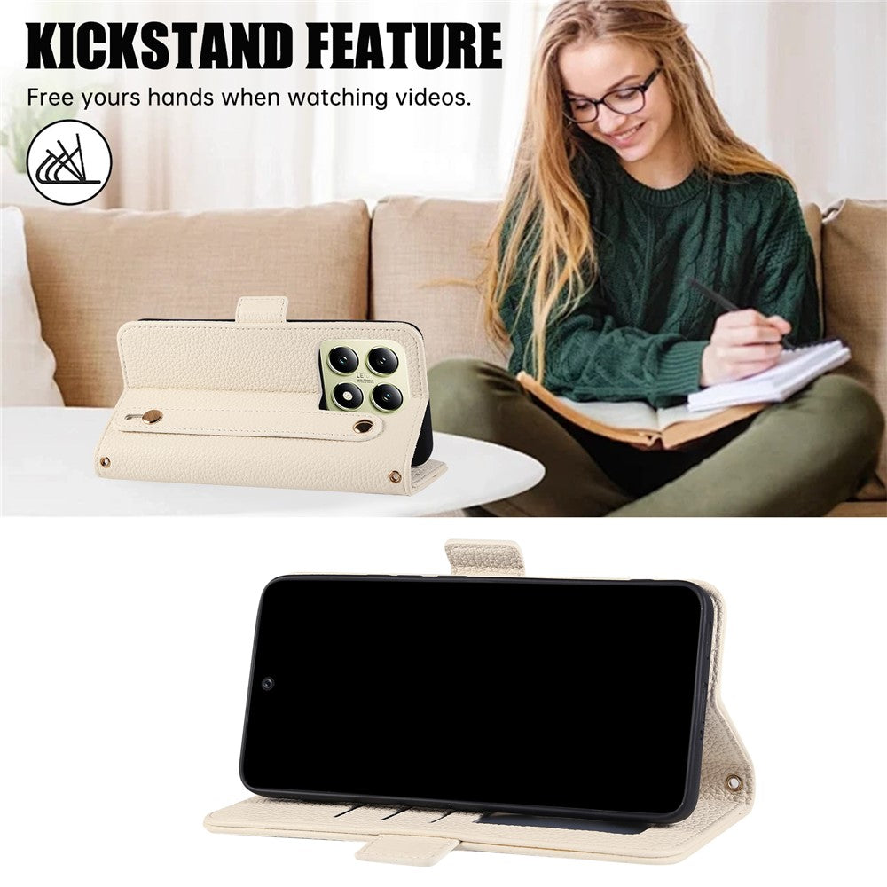 For Xiaomi 14T Leather Case RFID Blocking Shockproof Wallet Phone Cover with Straps