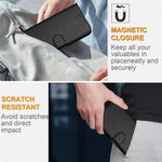 For Xiaomi Redmi Note 14 Pro 4G Wallet Case with Strap Carbon Fiber Texture Leather Mobile Cover