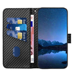 For Xiaomi Redmi Note 14 Pro 4G Wallet Case with Strap Carbon Fiber Texture Leather Mobile Cover