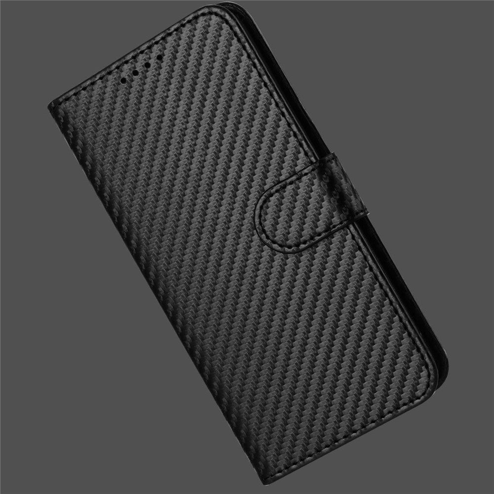 For Xiaomi Redmi Note 14 Pro 4G Wallet Case with Strap Carbon Fiber Texture Leather Mobile Cover
