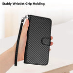 For Xiaomi Redmi Note 14 Pro 4G Wallet Case with Strap Carbon Fiber Texture Leather Mobile Cover