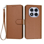 For Xiaomi Redmi Note 14 Pro 4G Wallet Case with Strap Carbon Fiber Texture Leather Mobile Cover