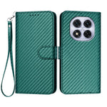 For Xiaomi Redmi Note 14 Pro 4G Wallet Case with Strap Carbon Fiber Texture Leather Mobile Cover