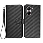For Xiaomi Redmi Turbo 4 5G / Xiaomi Poco X7 Pro 5G Wallet Case with Strap Carbon Fiber Texture Leather Mobile Cover