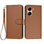 For Xiaomi Redmi Turbo 4 5G / Xiaomi Poco X7 Pro 5G Wallet Case with Strap Carbon Fiber Texture Leather Mobile Cover