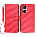For Xiaomi Redmi Turbo 4 5G / Xiaomi Poco X7 Pro 5G Wallet Case with Strap Carbon Fiber Texture Leather Mobile Cover