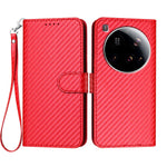 For Xiaomi 15 Ultra Wallet Case with Strap Carbon Fiber Texture Leather Mobile Cover
