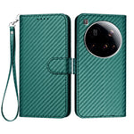 For Xiaomi 15 Ultra Wallet Case with Strap Carbon Fiber Texture Leather Mobile Cover