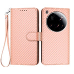 For Xiaomi 15 Ultra Wallet Case with Strap Carbon Fiber Texture Leather Mobile Cover