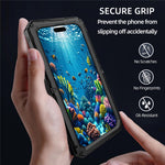 IP68 Waterproof Phone Case for iPhone 16 Pro Max Metal + Silicone Cover with Screen Protector
