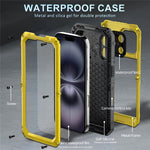 IP68 Waterproof Phone Case for iPhone 16 Metal + Silicone Cover with Screen Protector