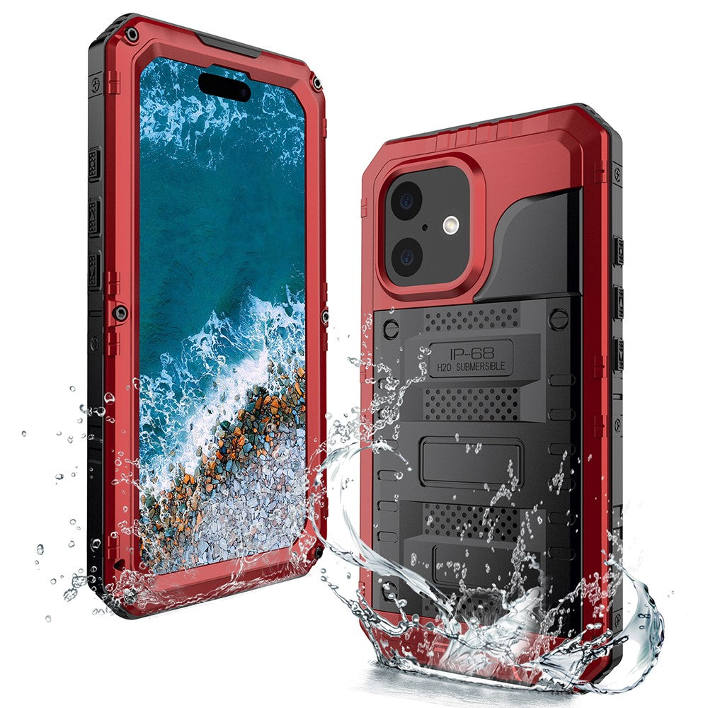 IP68 Waterproof Phone Case for iPhone 16 Metal + Silicone Cover with Screen Protector