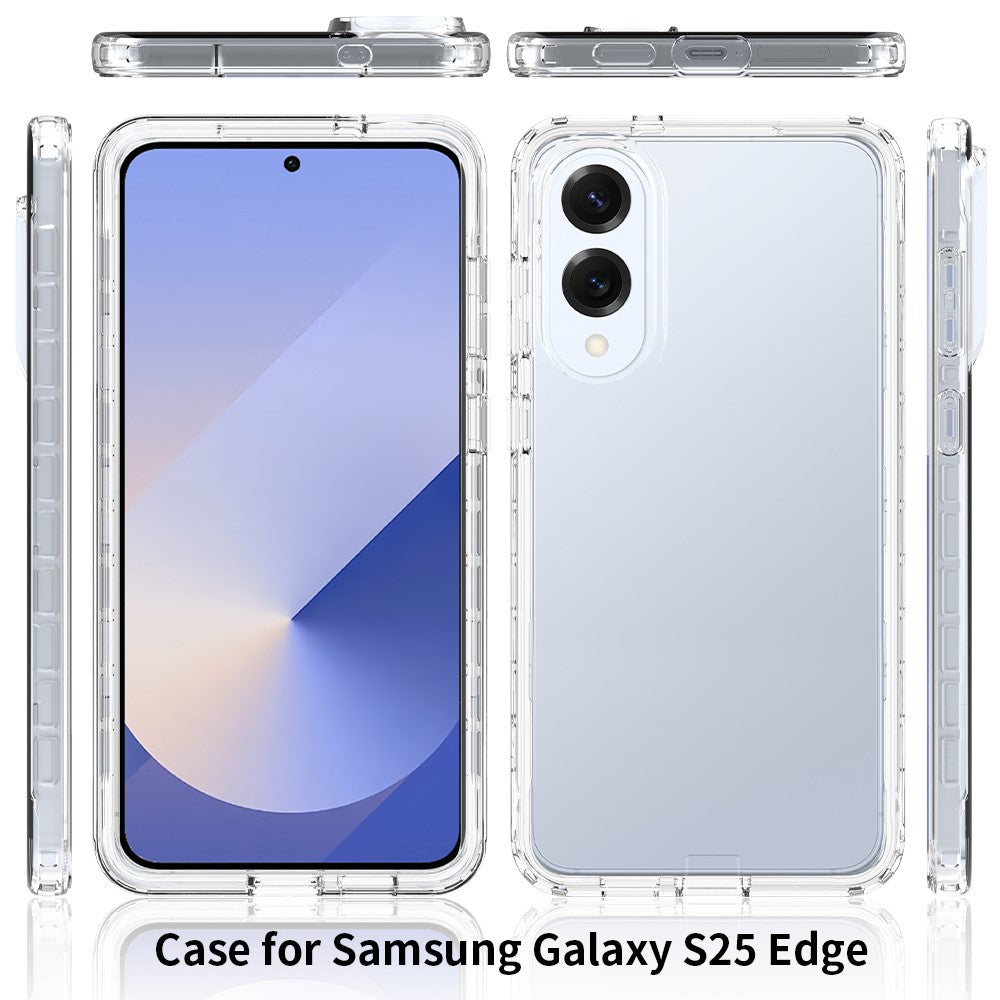 Til Samsung Galaxy S25 Edge Cover TPU PC 2 i 1 Dropproof Gennemsigtig Telefoncover