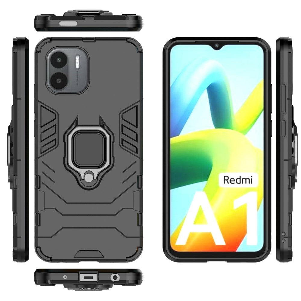 For Xiaomi Redmi A1 4G / A2 4G Phone Case Ring Holder Kickstand Hybrid Hard PC Soft TPU Scratch Resistant Protective Cover