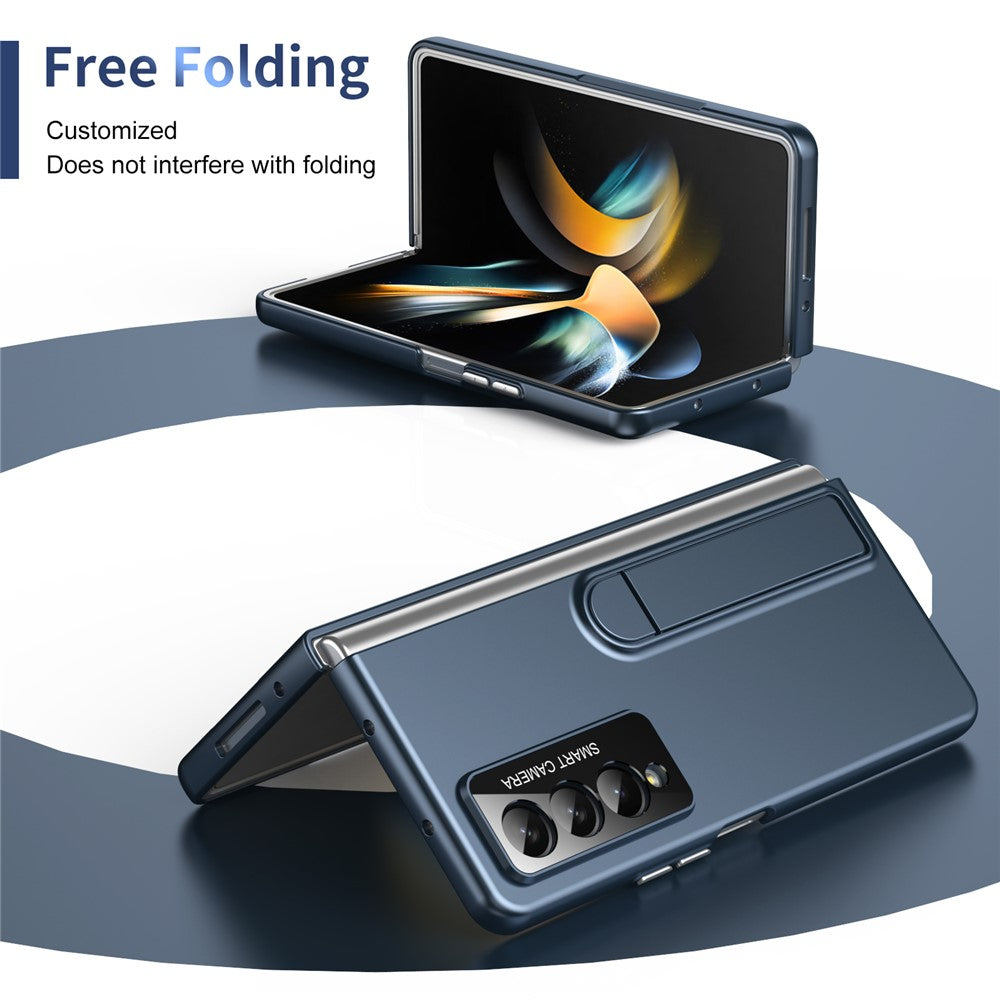 For Samsung Galaxy Z Fold4 5G Case Foldable Kickstand Skin-Touch PC Phone Cover Built In Screen Protector