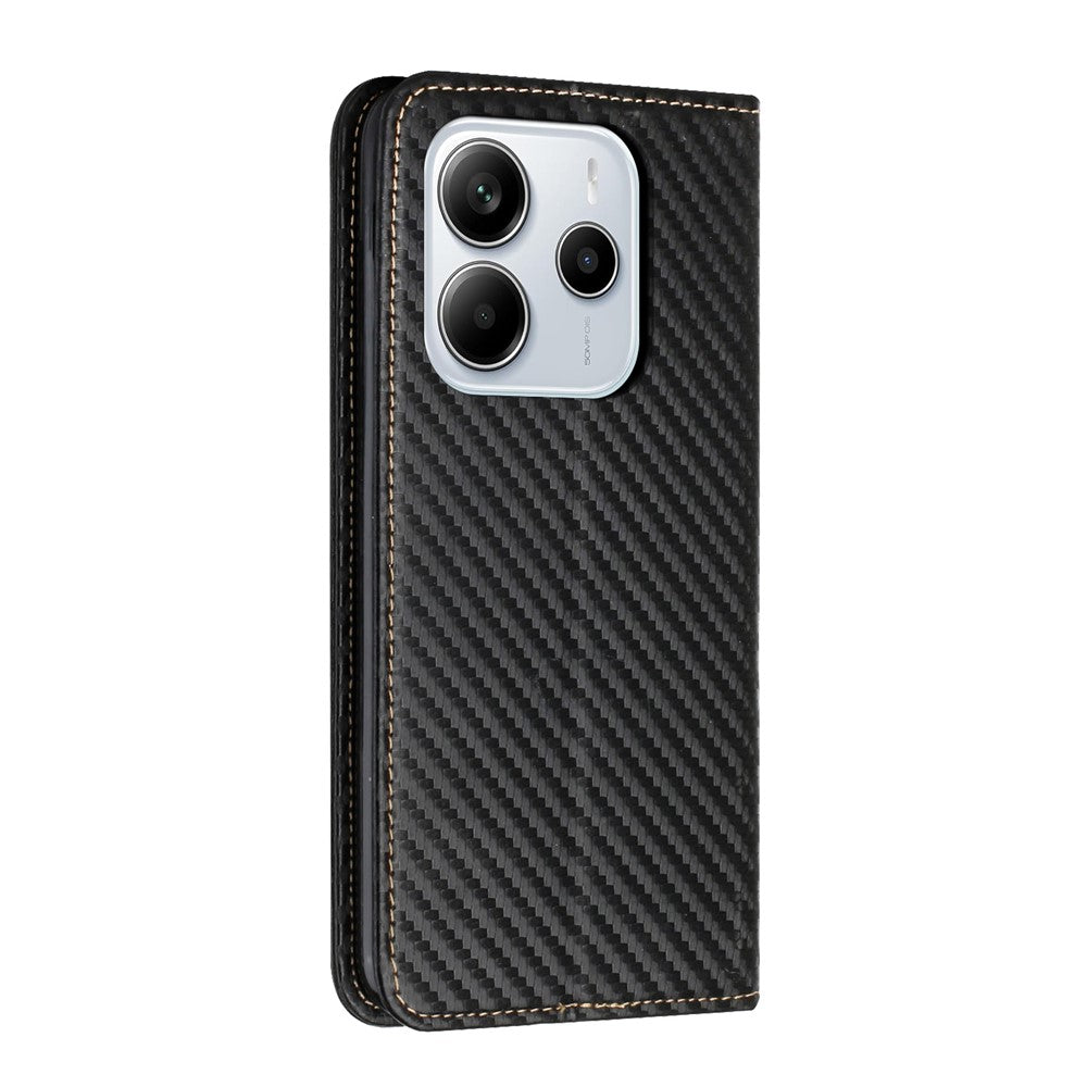 Xiaomi Redmi Note 14 4G (163.25mm) Fodral Läder Flip mobilfodral Stativ Stark Magnetstängning