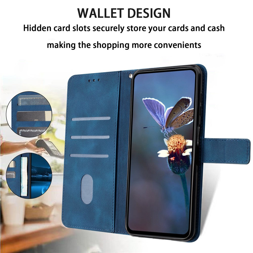 For Xiaomi Redmi Note 14 4G (163.25mm) Case Triangle Imprinted Anti-Scratch Phone Wallet Cover