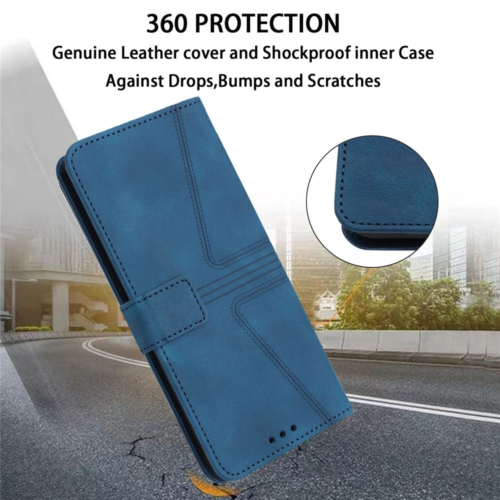 For Xiaomi Redmi Note 14 4G (163.25mm) Case Triangle Imprinted Anti-Scratch Phone Wallet Cover