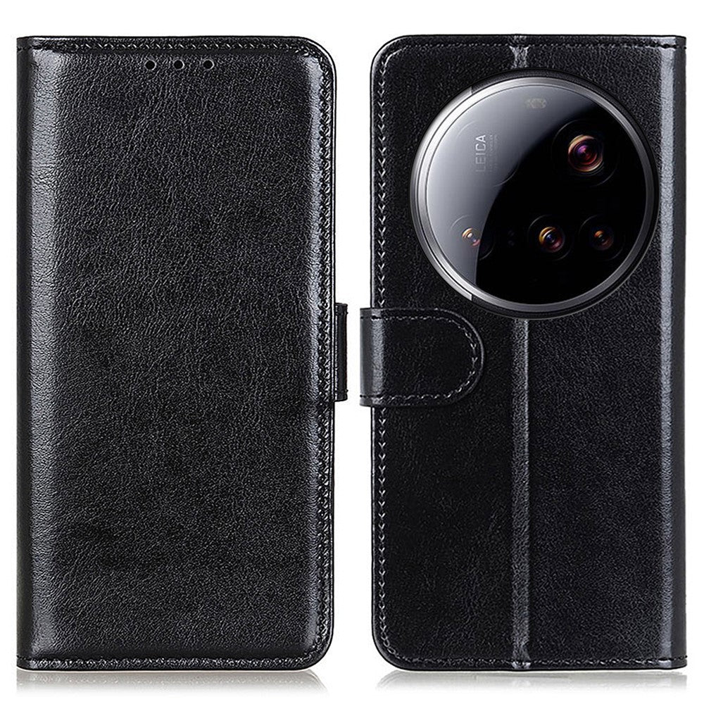 For Xiaomi 15 Ultra Case Crazy Horse Texture PU Leather Phone Stand Cover