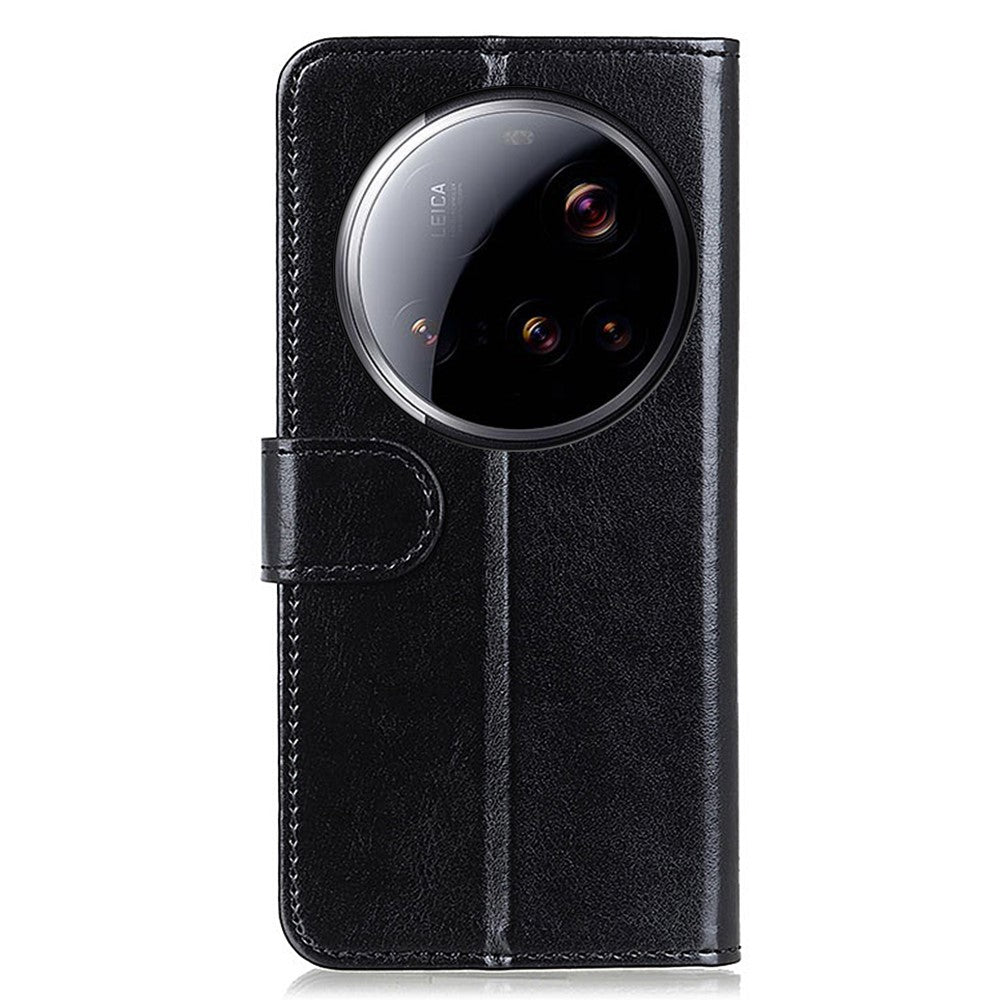 For Xiaomi 15 Ultra Case Crazy Horse Texture PU Leather Phone Stand Cover