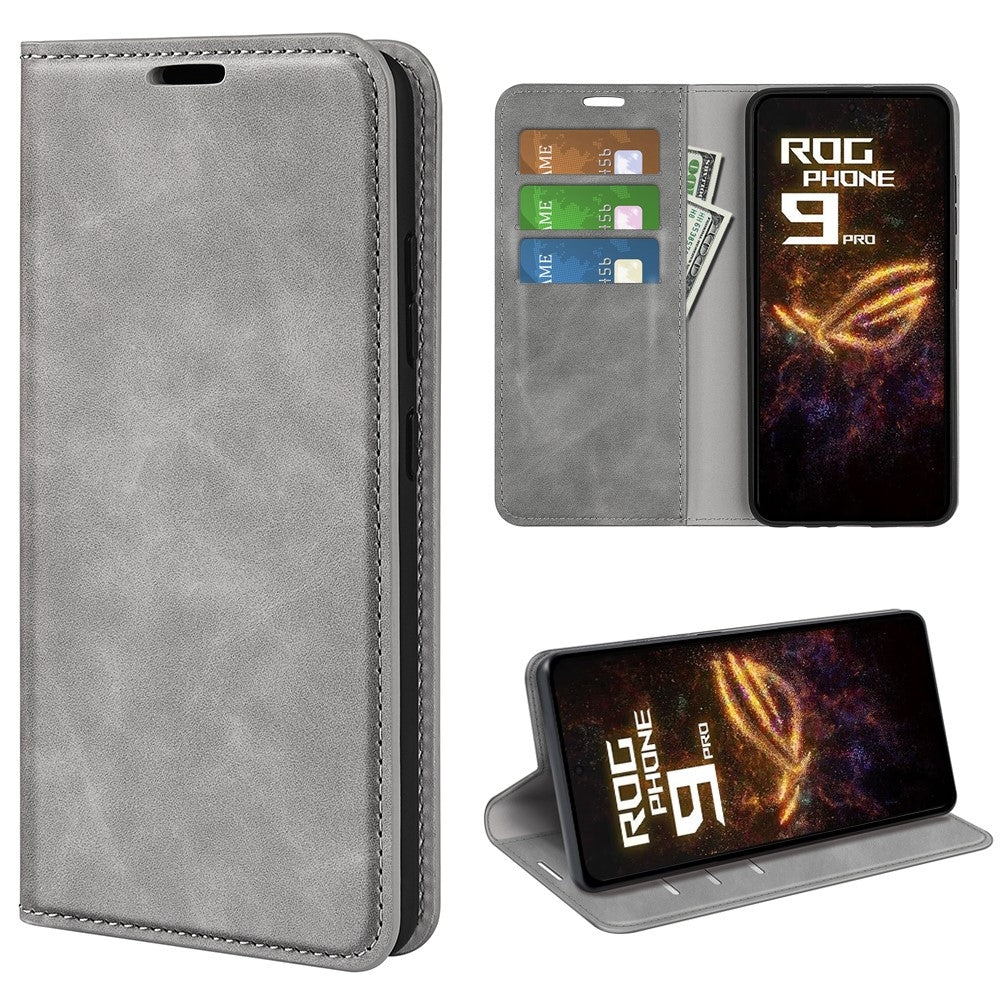 For Asus ROG Phone 9 Pro 5G Case Skin Touch Leather Wallet Phone Cover