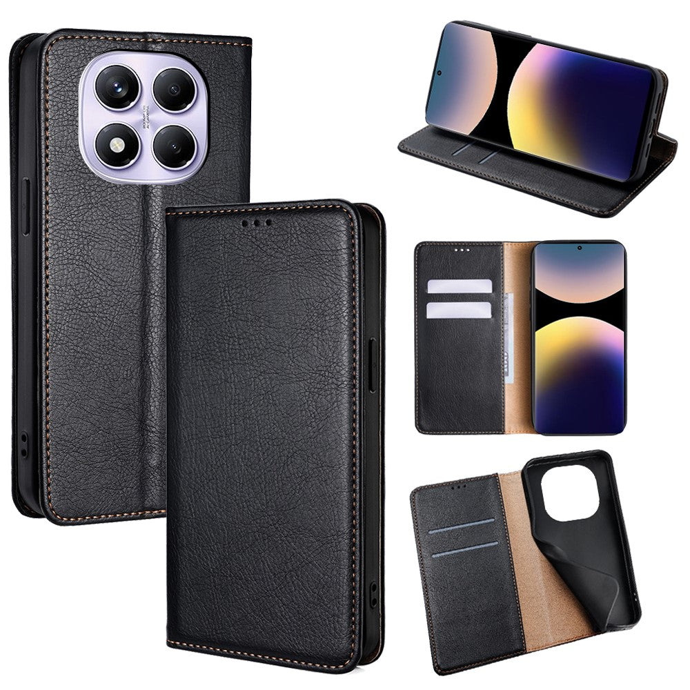For Xiaomi Redmi Note 14 Pro 4G Case Wallet PU Leather Magnetic Auto-Absorbed Phone Cover