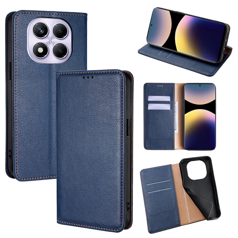 For Xiaomi Redmi Note 14 Pro 4G Case Wallet PU Leather Magnetic Auto-Absorbed Phone Cover